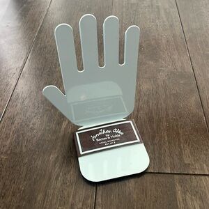 Rare discontinued Jonathan Adler for Barnes & Noble lightblue hand metal bookend